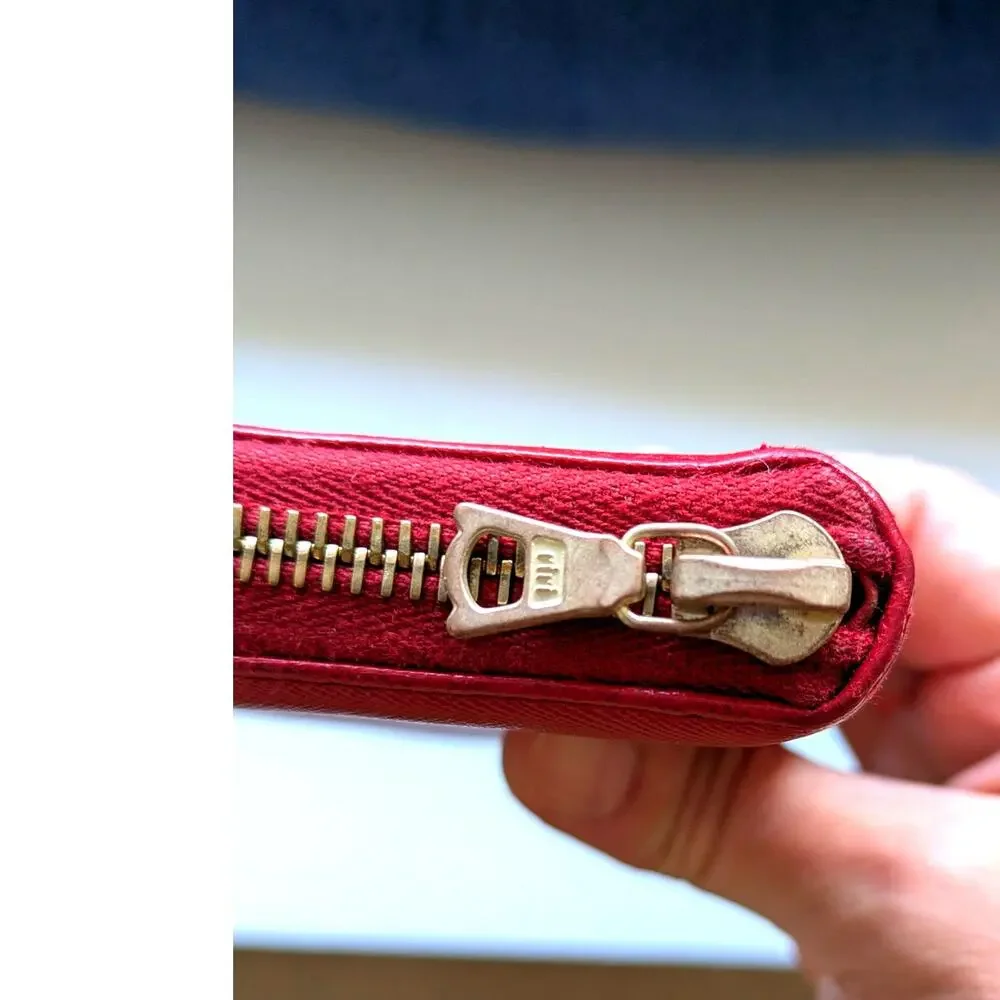 Prada Saffiano Leather Fiocco Zip-Around Wallet
